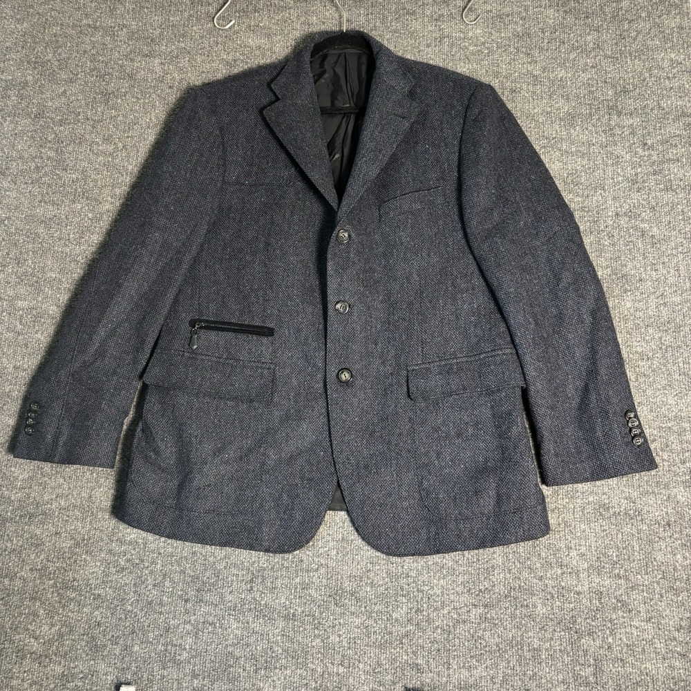 Ingram Mens Blue Virgin Wool Blazer Sport Coat 52R 6 Styled in Italy
